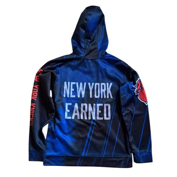 NBA New York Knicks Performance Hoodie Boys M 10/12 - Picture 2 of 2